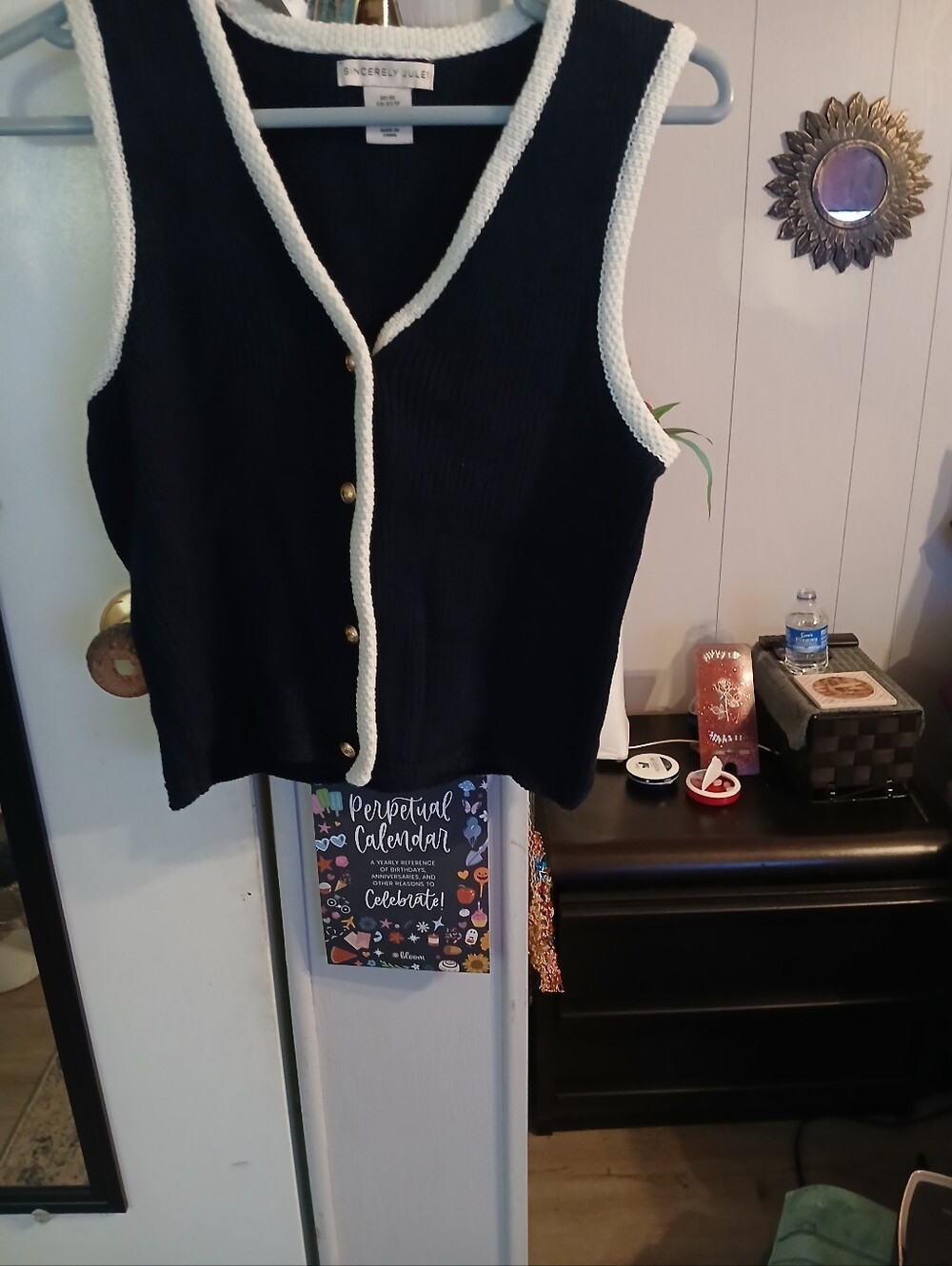 2pc.knit Blend sleeveless Top Wide Legged Gauchoes. 33 " L 2" Thick Eastic W 24 - Picture 3 of 7